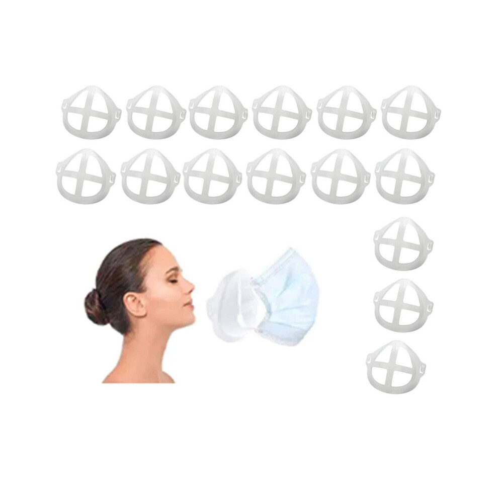 Mask Bracket 3D Face Support Frame For Easy Breathing Space And Lip Makeup Protection, Washable Reusable 15Pcs 9073542114833