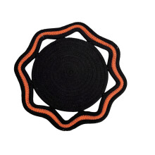 Accessoires de tapis de Table en tissu non- orange noir. 18 cm