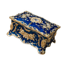Boîte de rangement décorative en alliage pour accessoires-Bleu L