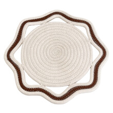 Tapis de Table octogonal, napperon non-blanc marron foncé 30cm