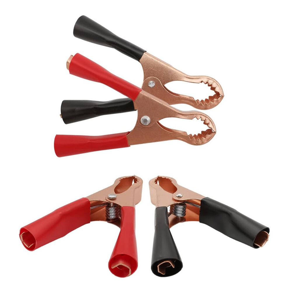 50A Battery Alligator Clips And Insulated Crocodile Clamps For Car Battery Charger Secure Grip Red/Black 9330225445883