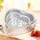 Nonstick Heart Shaped Baking Pan For Cakes Mousse-Silver 8 inch 7