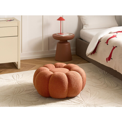Beliani Pouffe BEAUFORT Boucle Brown 1