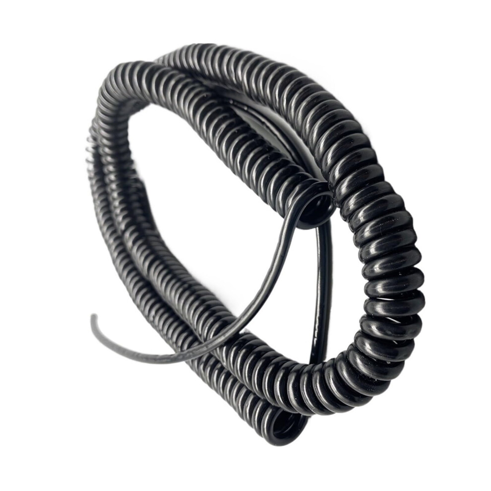 Retractable Extension Cord 2 Core 18Awg Flexible Polyurethane Spiral Cable 3.75M Industrial Durable 9330225445913