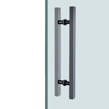 Heavy Duty Commercial Glass Door Handle Dark Grey Modern Square Push Pull Door Handle for Office Entry
