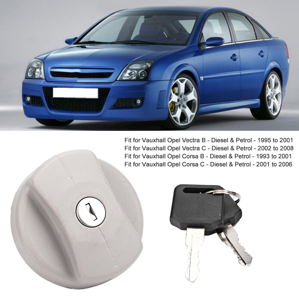 Locking Fuel Tank Cap With Keys Grey 7293282901261