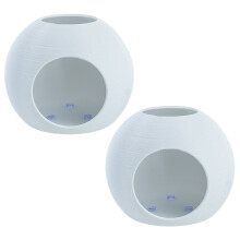 2lots Artificial Fish Cave Ornaments Safe Plastic-White