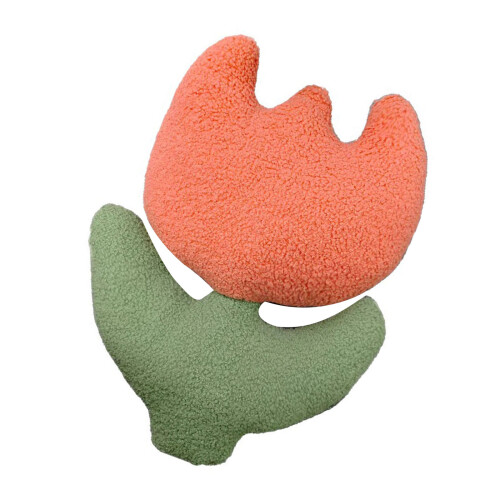 Soft And Sturdy Decorative Pillow Designed As A Tulips Floral