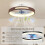 Homcom Ventilador Techo Luz Marrón 49 x 49 x 12.5 cm 7