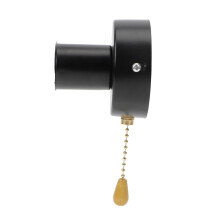Stainless Steel E27 Pull Chain Lamp Holder Black, Easy Pullchain Control, Wall Mount Design