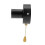 Stainless Steel E27 Pull Chain Lamp Holder Black, Easy Pullchain Control, Wall Mount Design 1