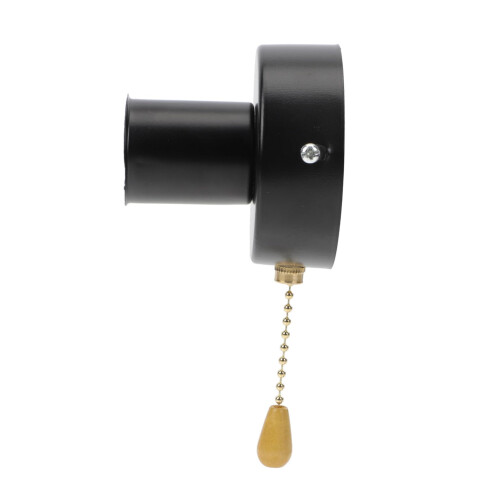Stainless Steel E27 Pull Chain Lamp Holder Black, Easy Pullchain Control, Wall Mount Design