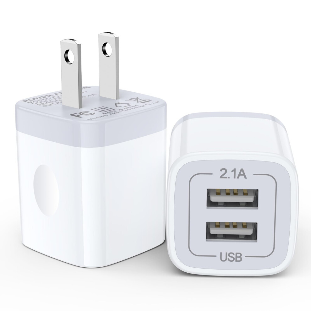 Usb Wall Charger 5V 2.1A Dual Port Fast Charging Cube Adapter For Iphone 16 Pro Max Samsung S25 9330225446422