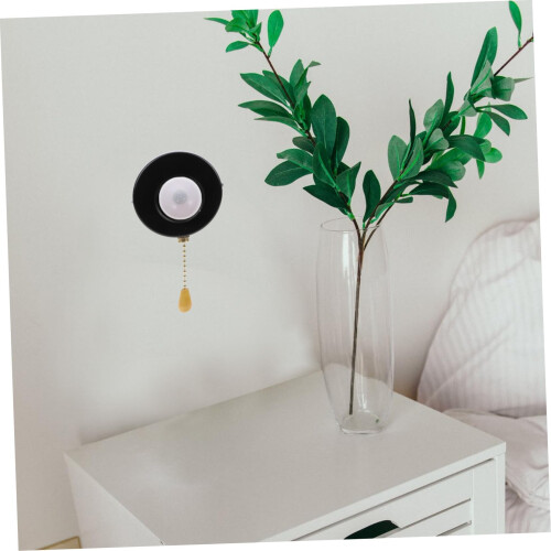 Stainless Steel E27 Pull Chain Lamp Holder Black, Easy Pullchain Control, Wall Mount Design 1