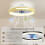 Homcom Ventilador Techo Luz Marrón 49 x 49 x 12.5 cm 6
