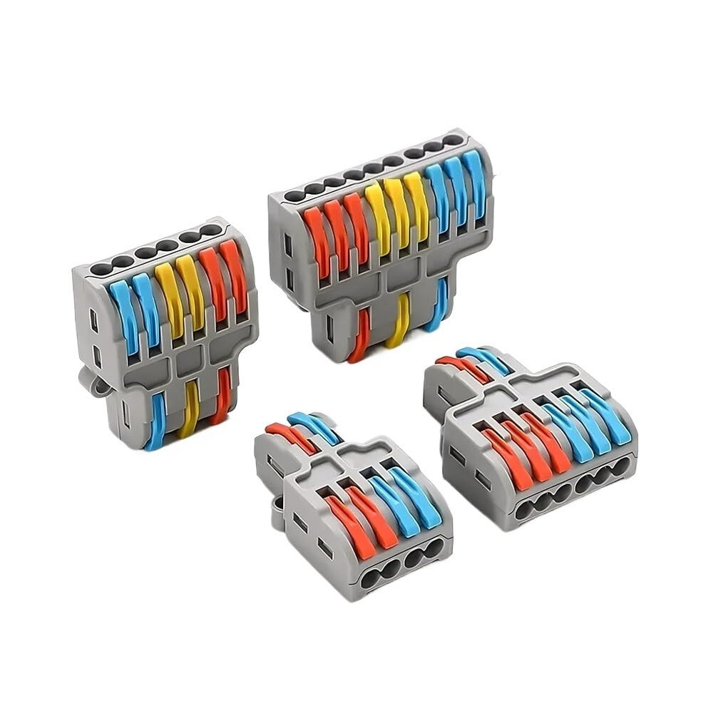 Quick Splicing Wire Connector With Compact Junction Housing, Reusable Electrical Terminal Block For Home Wiring (Dark Grey) 9330225446484