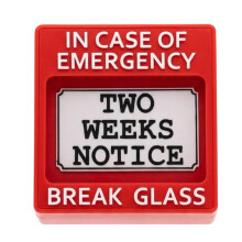 Funny Office Desk Accessory Resignation Warning Sign Box-Red