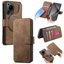 Leather Wallet Case for Huawei Pura 70 Ultra, Detachable 2 in 1 Magnetic Flip Cover with Card Holder and Stand