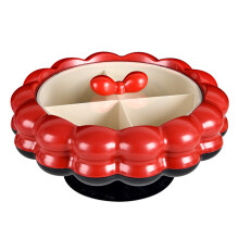 Plastic Rotating Snacks Organiser Serving Tray For Nut-red 4