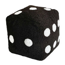 Square Pattern Throw Pillow Breathable Materials For-Black