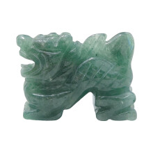 Elegant Chinese Zodiacs Green Aventurine Statue Carved-dragon