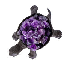 Elegante miniatuur zeeschildpadden sculptuur kristallen-amethist