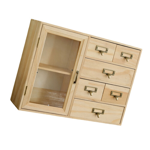 Natural Finish Tea Set Box For Tabletop Featuring Sturdy-A