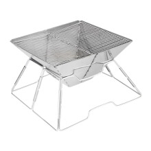 Portable Charcoal Grill Stainless Steel Foldable BBQ Grill for Camping Outdoor Picnic with Storage Bag
