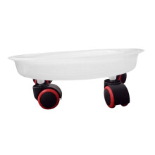 Plant Caddy with Wheels Heavy Duty Plant Stand Tray Smooth Rolling Base Floor Scratch Protection White