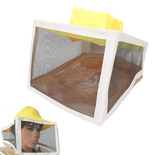 Ventilated Folding Square Beekeeping Veil Hat with Removable Cap and  Visibility Mesh