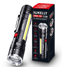 Rechargeable LED Flashlight Lumens COB Magnetic Base Waterproof Tactical Flashlight with 5 Modes for Camping