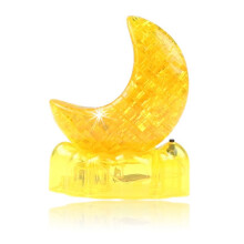 3D Crystal Moon Puzzle with Light for Adults, 48PCS Yellow LED Collectible Gift Ornament