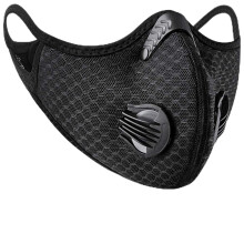 Reusable Black Face Mask with Activated Carbon Filter, Adjustable Fit, Breathable for Outdoor Sports