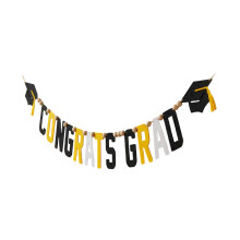 Colorful Felt Graduation Pennant 2M Length Wooden Beads-15