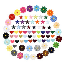 80 Stuks Borduren Naaien Doek Patches Ster Bloem Hart Ijzer Op