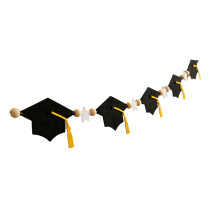Graduation Pennant Decorations 2M Long Wooden Beaded Felt-12