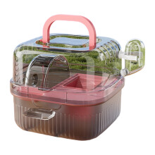 Small Animal Travel Carriers Cage With Big Room Low Noise-Pink