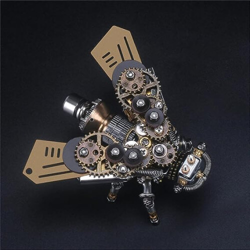 DIY 3D Metal Puzzle Firefly with Interactive Light Display, Challenging Mechanical Assembly Kit for Adults