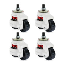 Stem Casters M8 Threaded Leveling Casters 4 Pack with Nylon Wheels Brakes Floor Protection