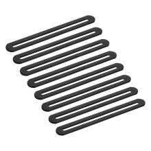 8Pcs Stainless Steel Mending Plate Set, Adjustable Slotted Brace Brackets for Wooden Furniture , Black