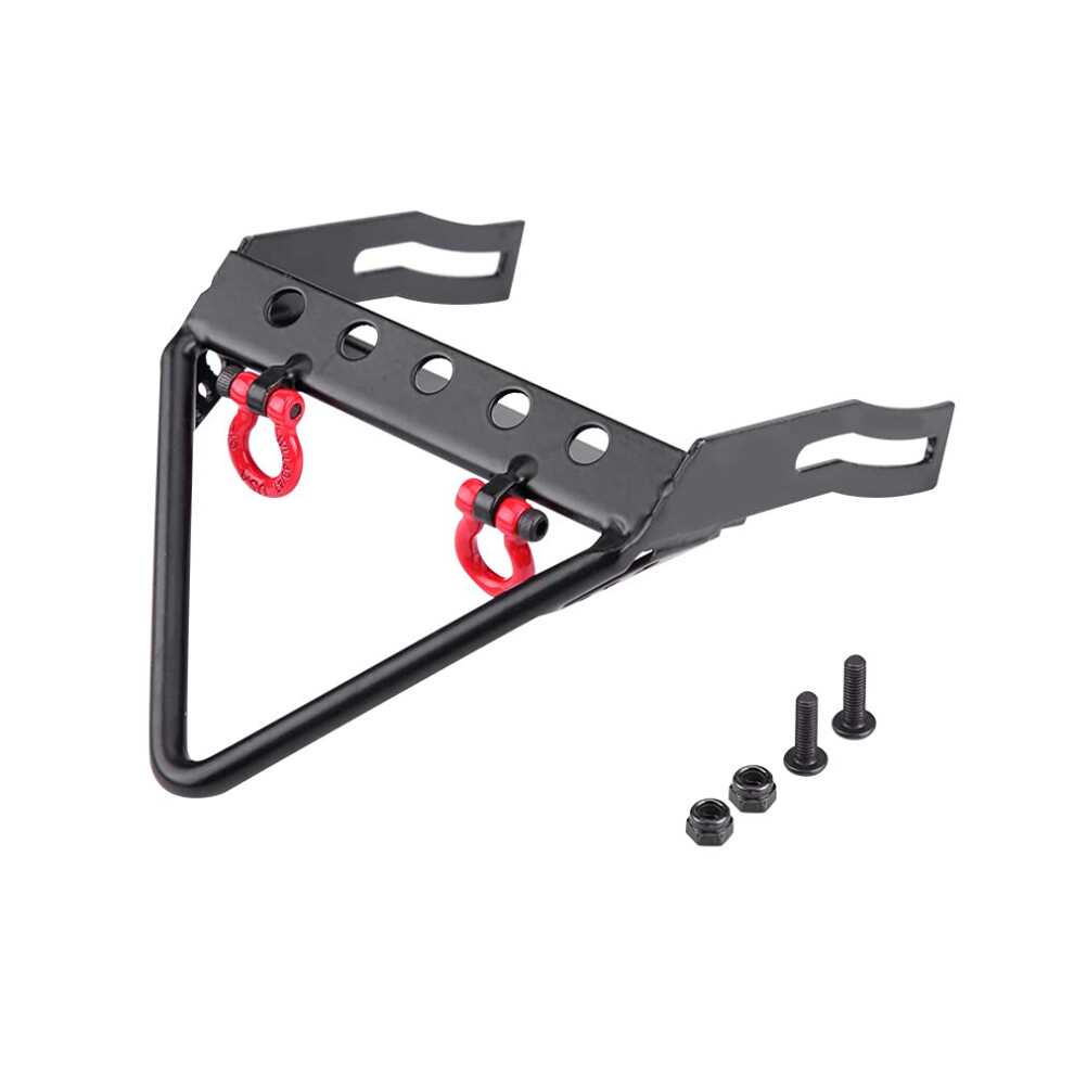 Steel Winch Mount Front Bumper With Shackles For Scx10 1/10 Rc Crawler, Rugged Metal Pointed Tip 9771547967071