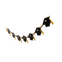 Handgemaakte vilten afstudeerwimpelornament met houten kralen-13