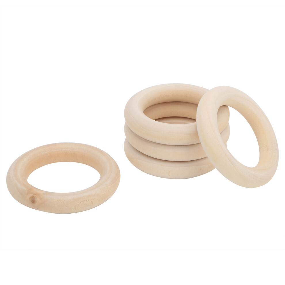 5pcs Wood Color Teething Ring Circles 73mm / 2.9in