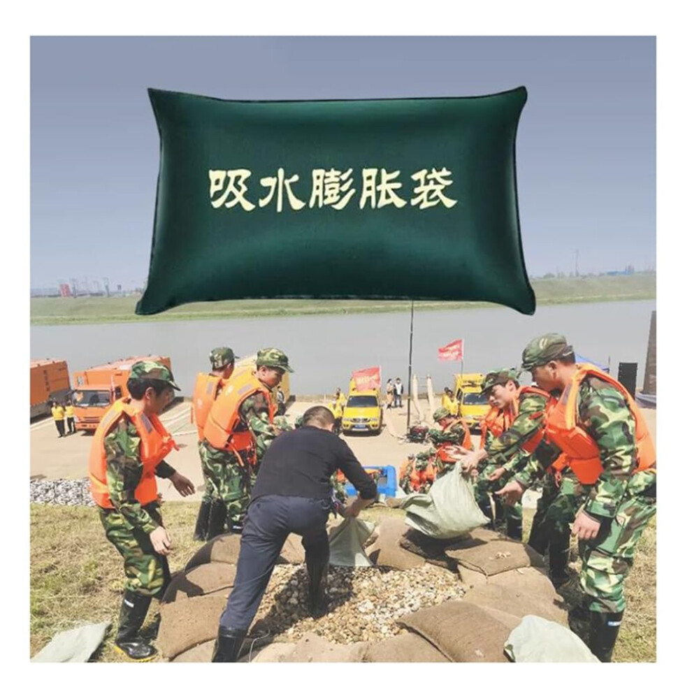 10 Pack Flood Barrier Reusable Sandless Sandbags 25X120cm Green For Garage Door Home Water Protection 9351714593472