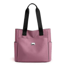 (Pink) Lightweight Waterproof Nylon Shoulder Bag with Large Capacity and Zipper Closure,Ideal for Women's Daily Use and Travel