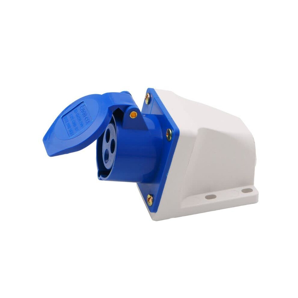 Industrial Socket 16A 3 Pin Ip44 Weatherproof 250V 2P+E Durable 3 Phase Power Outlet 9351714593724