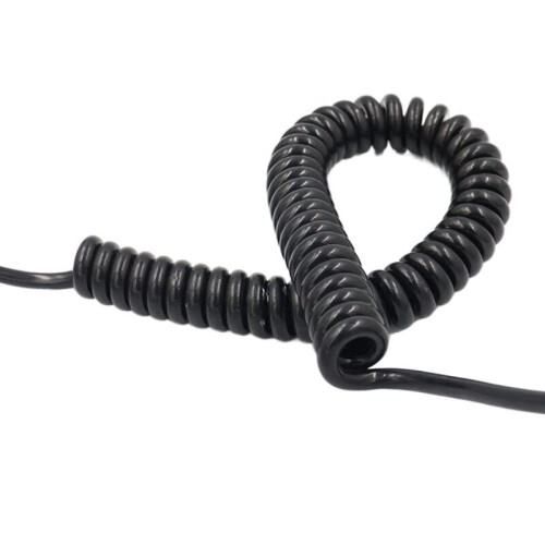 Retractable Spiral Cable 4 Core 20AWG 2 Meter PU Coiled Extension Cord with Solid Copper Conductors 1