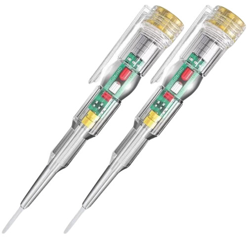 2PCS Non Contact Voltage Tester Pen 24250V  Sensitivity Electrical Detector Screwdriver with LED Light for Circuit Testing