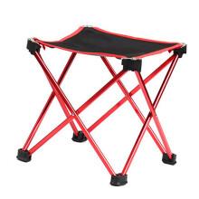 Folding Camping Stool Lightweight Compact Seat for Outdoor Fishing Hiking BBQ Travel Red Large
