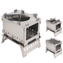 Portable Camping Stove Stainless Steel Foldable Grill for Outdoor Cooking and Travel Camping